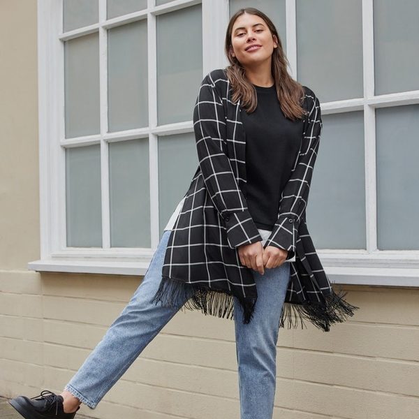 Frühling/Sommer Samoon karierter Cardigan