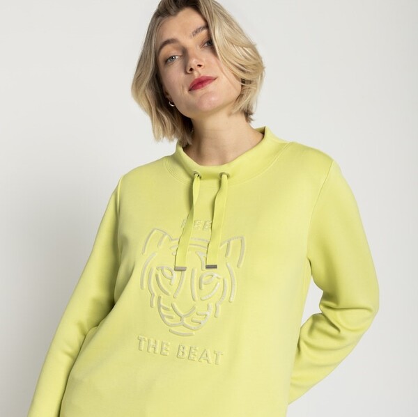 Due F/W 2025 - Limetten grüner Hoodie mit Tigerprint
