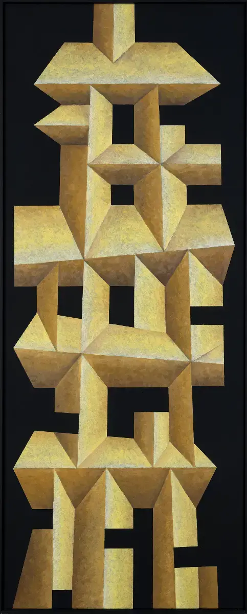 „Turm, Gelb“ | 2025 | 150 x 60 cm | Öl, Dispersion auf Leinwand