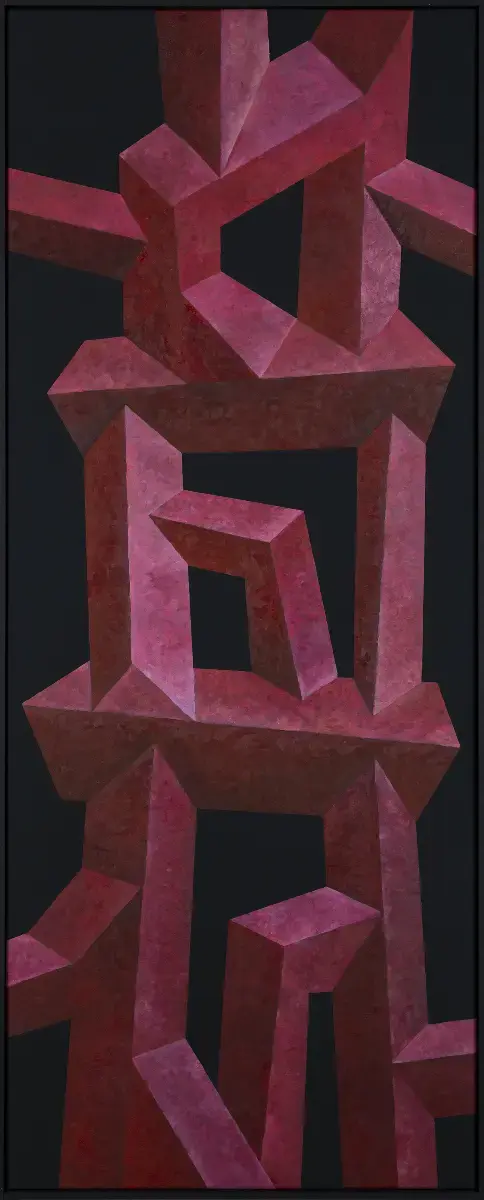 „Turm, Rot“ | 2025 | 150 x 60 cm | Öl, Dispersion auf Leinwand