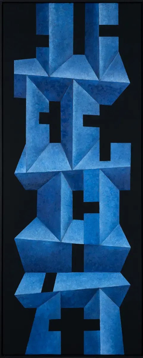 „Turm, Blau“ | 2025 | 150 x 60 cm | Öl, Dispersion auf Leinwand