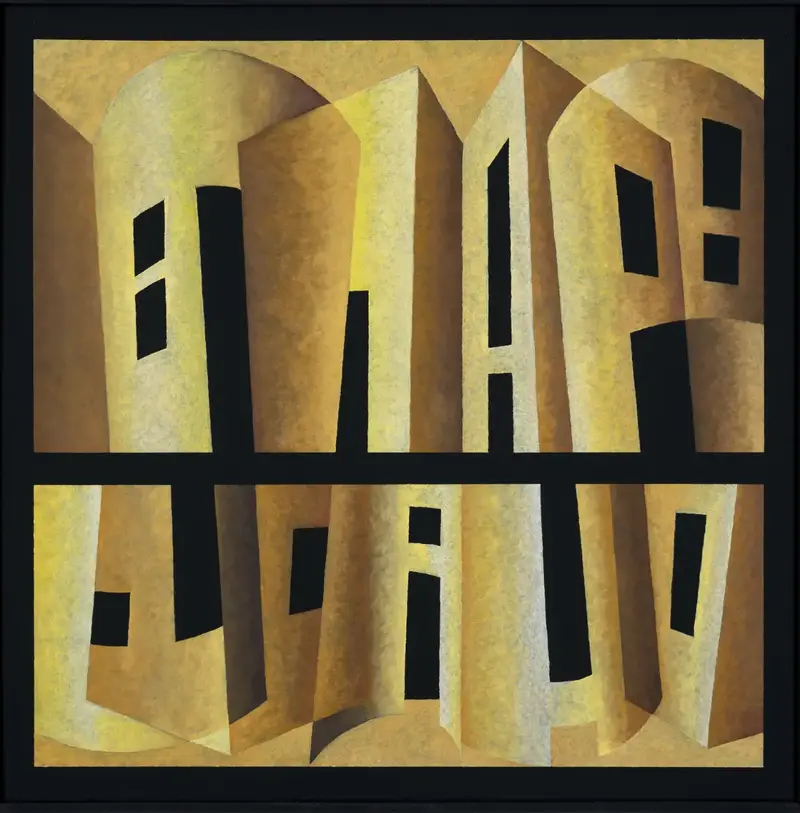 „Bühnenarchitektur 3“ | 2019 | 93 x 93 cm | Öl, Dispersion auf Leinwand