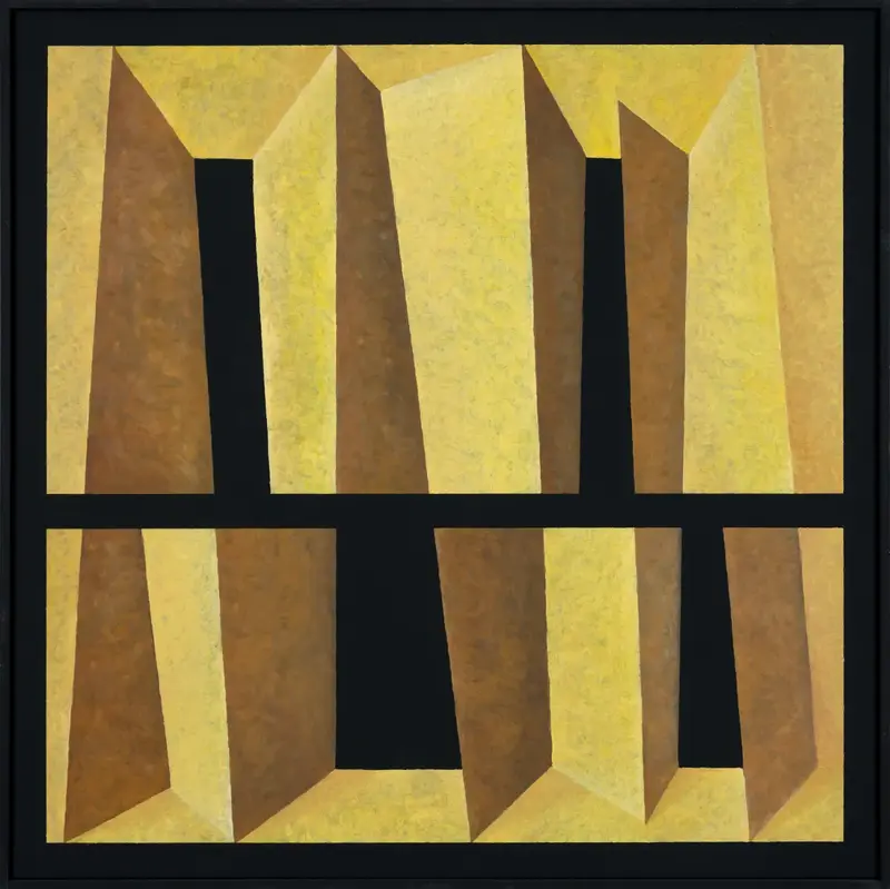 „Bühnenarchitektur 2“ | 2019 | 93 x 93 cm | Öl, Dispersion auf Leinwand