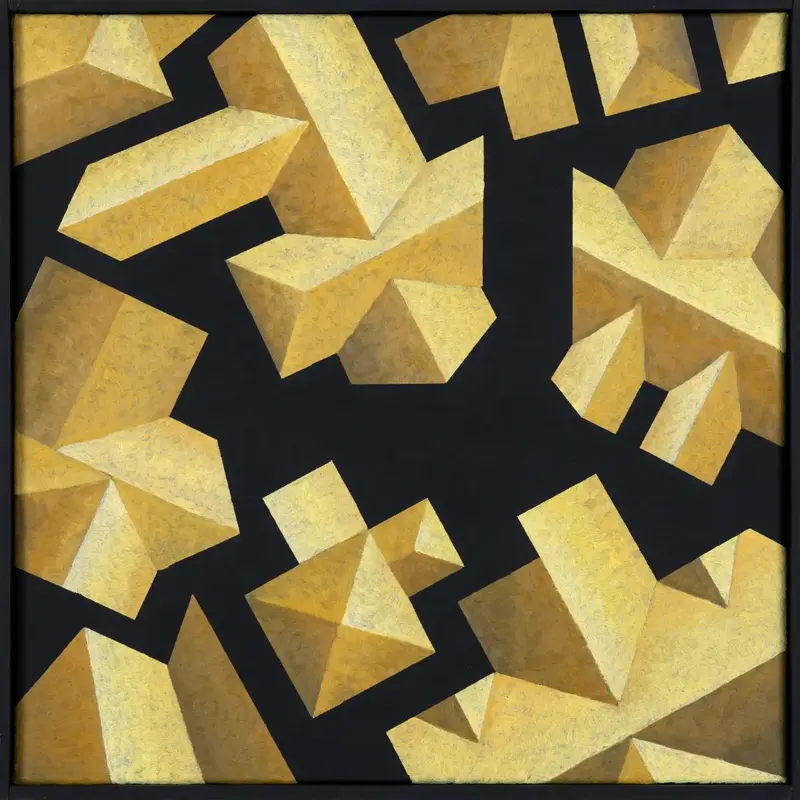 „Dachlandschaft 5“ | 2025 | 50 x 50 cm | Öl, Dispersion auf Leinwand