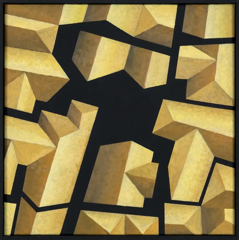 „Dachlandschaft 6“ | 2025 | 50 x 50 cm | Öl, Dispersion auf Leinwand