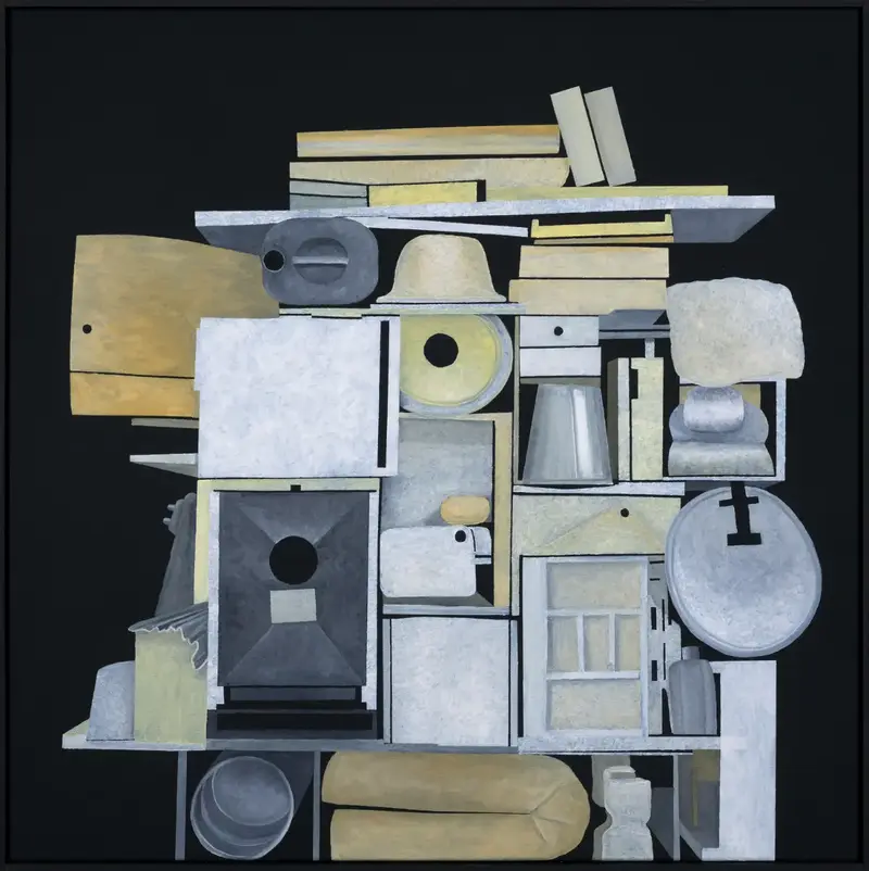 „Küchenstillleben 3“ | 2024 | 93 x 93 cm | Öl, Dispersion auf Leinwand