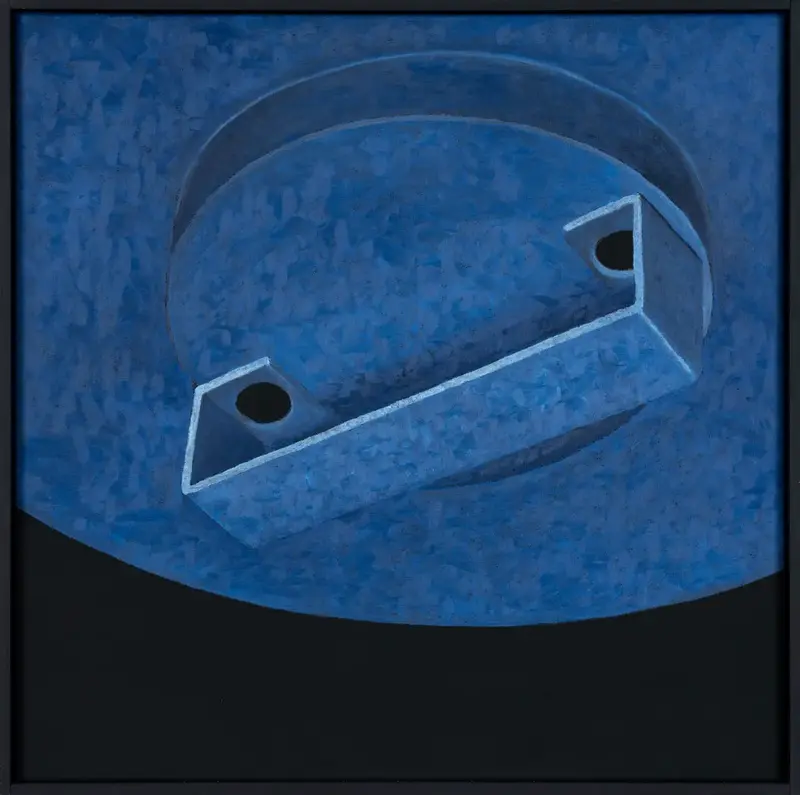 „Verschlossen 2“ | 2024 | 50 x 50 cm | Öl, Dispersion auf Leinwand