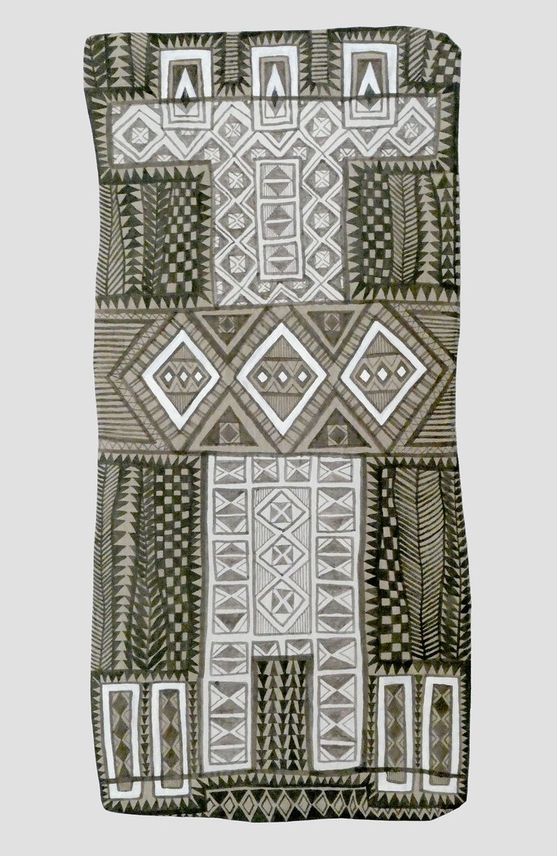 Afrikanisches 16 | 2021 | 63 x 30 cm | Bister, Sepia, Acryl, Packpapier, Karton