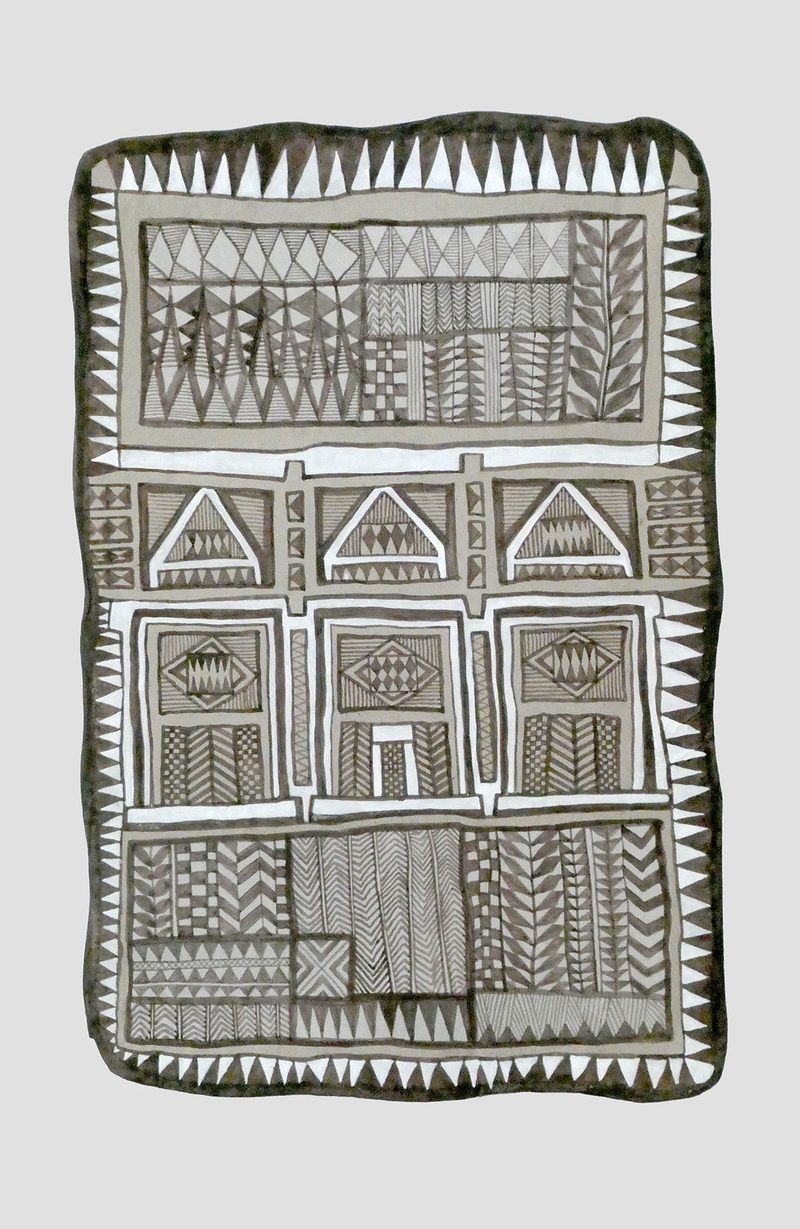 Afrikanisches 18 | 2021 |  57 x 37 cm | Sepia, Acryl, Packpapier, Karton