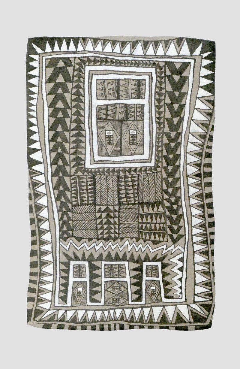 Afrikanisches 19 | 2021 | 57 x 29 cm | Bister, Sepia, Acryl, Packpapier, Karton