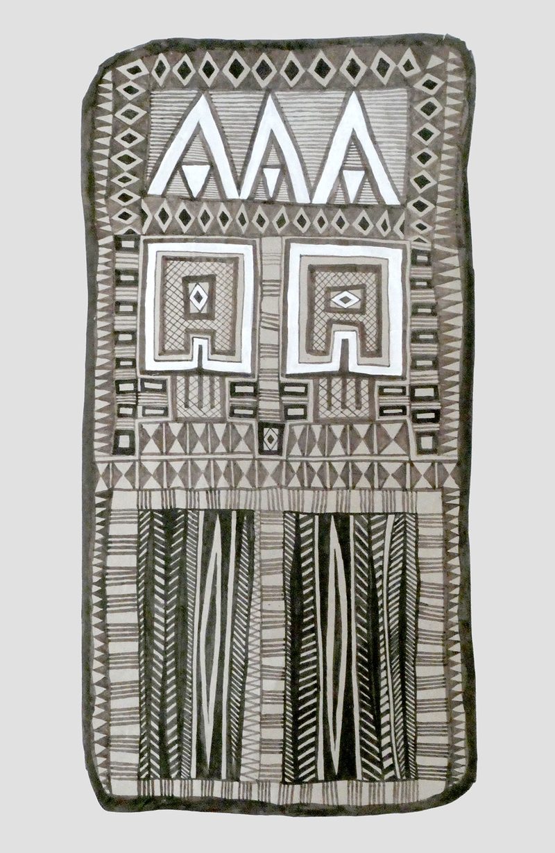 Afrikanisches 20 | 2021 | 57 x 29 cm | Bister, Sepia, Acryl, Packpapier, Karton