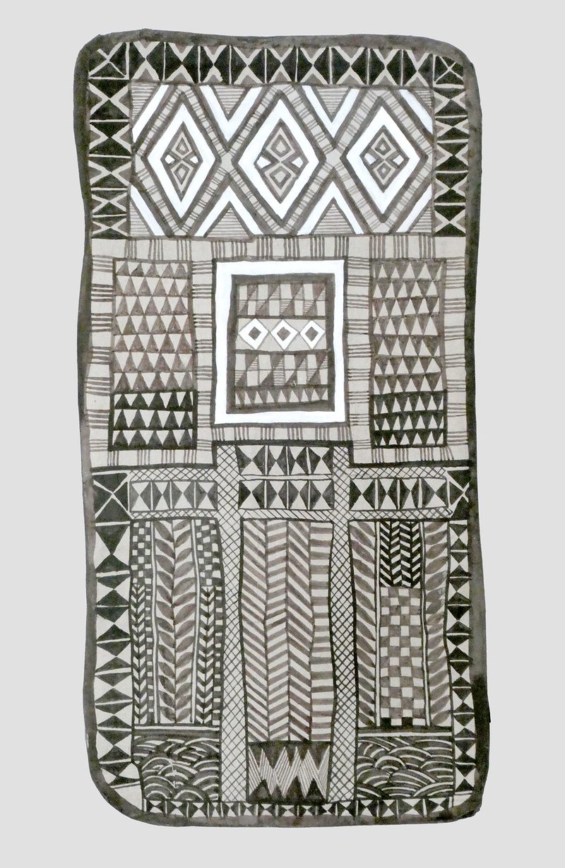 Afrikanisches 21 | 2021 | 		106 x 42 cm | Bister, Sepia, Acryl, Packpapier, Karton