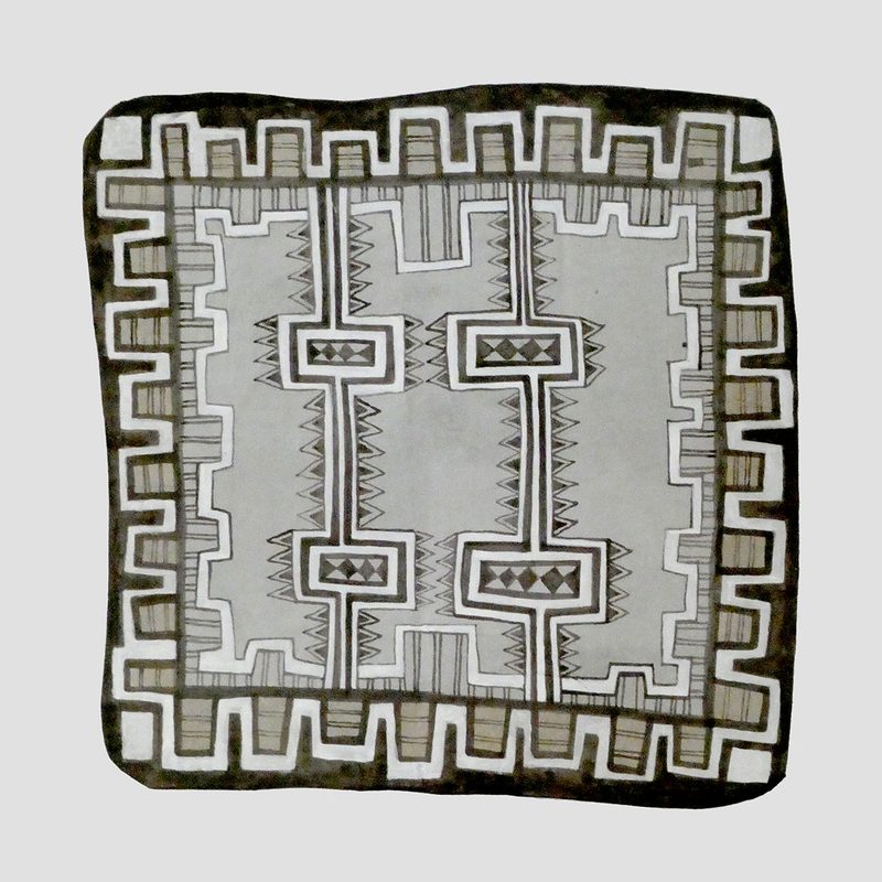 Afrikanisches 29 | 2021 | 41 x 39 cm | Bister, Acryl, Packpapier, Karton	