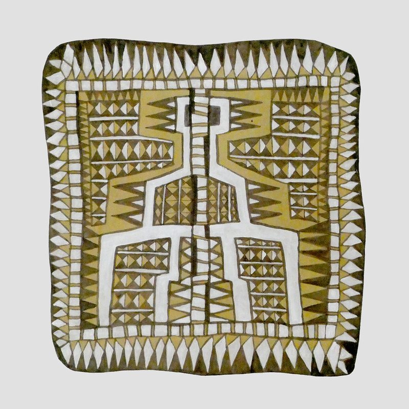 Afrikanisches 30 | 2021 | 41 x 41 cm | Bister, Acryl, Packpapier, Karton