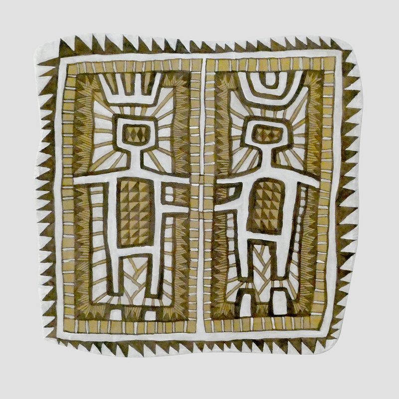 Afrikanisches 31 | 2021 | 41 x 41 cm | Bister, Acryl, Packpapier, Karton