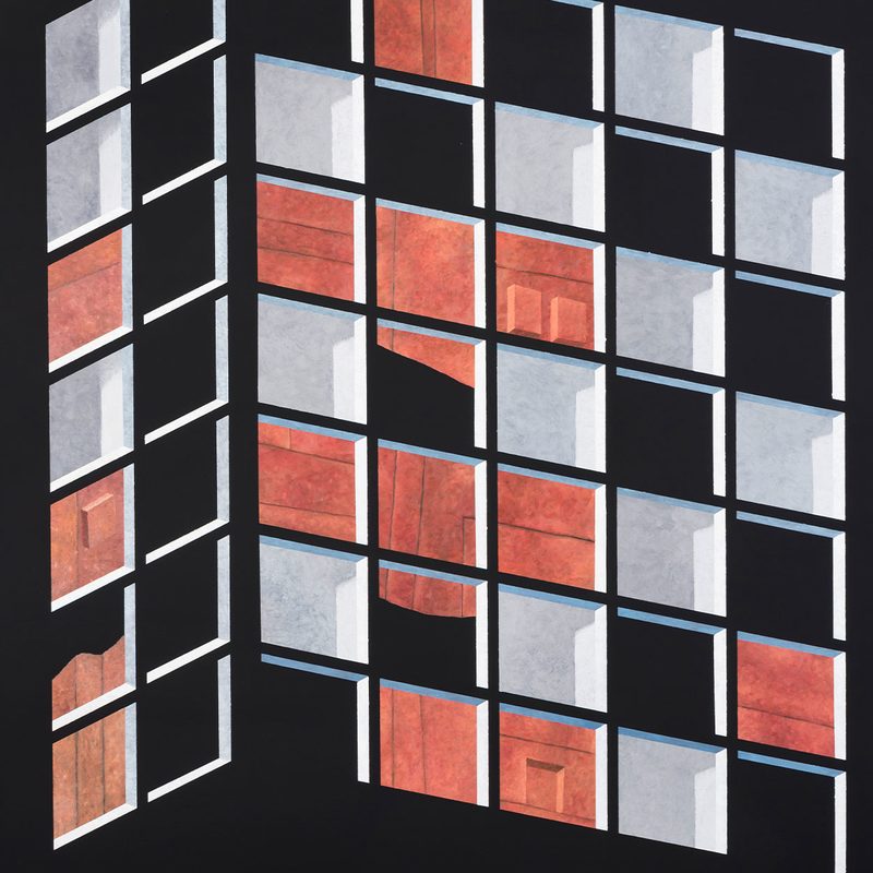 „Alte Fassade“ | 2018 | 150 x 150 cm | Öl, Dispersion auf Leinwand