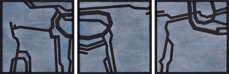 „Beziehungen“ | 2008 | je 50 x 50 cm | Öl, Dispersion auf Leinwand