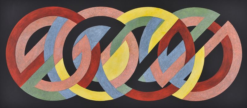 „Vier Räder“ | 1997 | 93 x 210 cm | Öl, Dispersion auf Leinwand