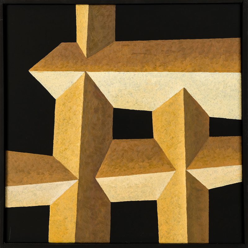 „Dachskulptur 1“ | 2018 | 50 x 50 cm | Öl, Dispersion auf Leinwand