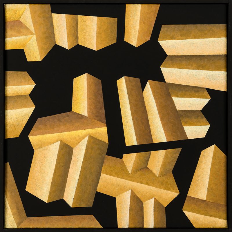 „Dachlandschaft 3“ | 2018 | 50 x 50 cm | Öl, Dispersion auf Leinwand