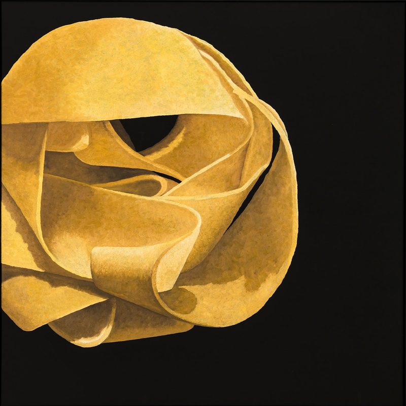 „Pappardelle Gelb“ | 2018 | 93 x 93 cm | Öl, Dispersion auf Leinwand