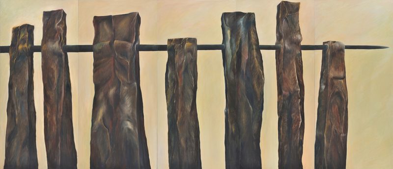 „Zaun“ | 1982 | 200 x 465 cm | Öl auf Leinwand