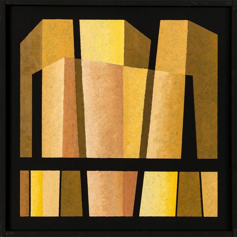 „Uebereinander II“ | 2018 | 30 x 30 cm | Öl, Dispersion auf Leinwand