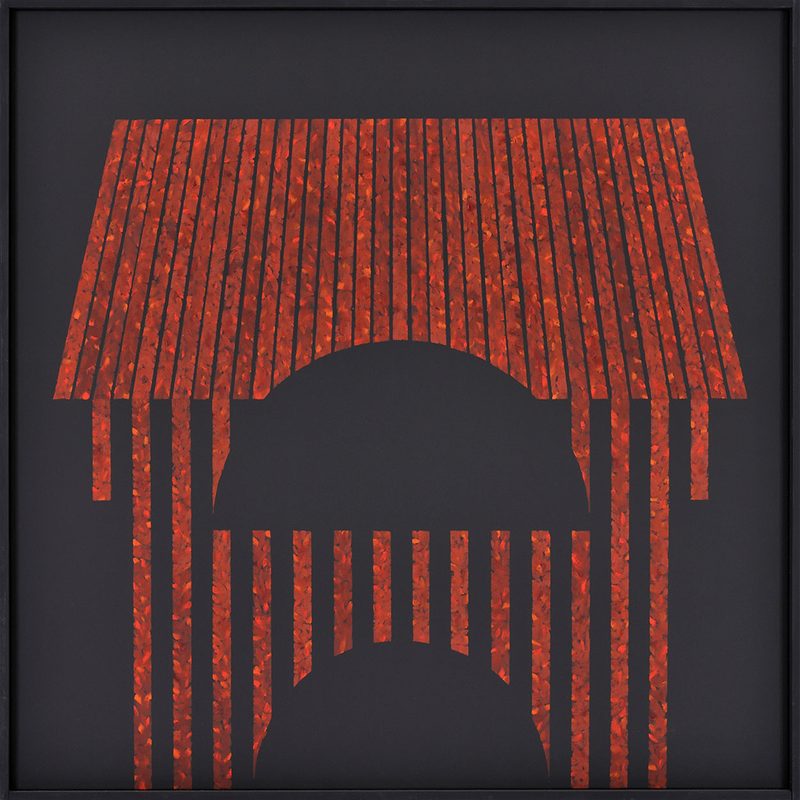 „Stadel“ | 1998 | 93 x 93 cm | Öl, Dispersion auf Leinwand