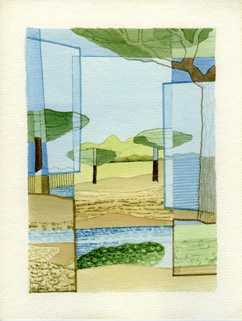„Am Wasserloch, Senyati-Safari-Camp I“ | 2014 | 24 x 18 cm
