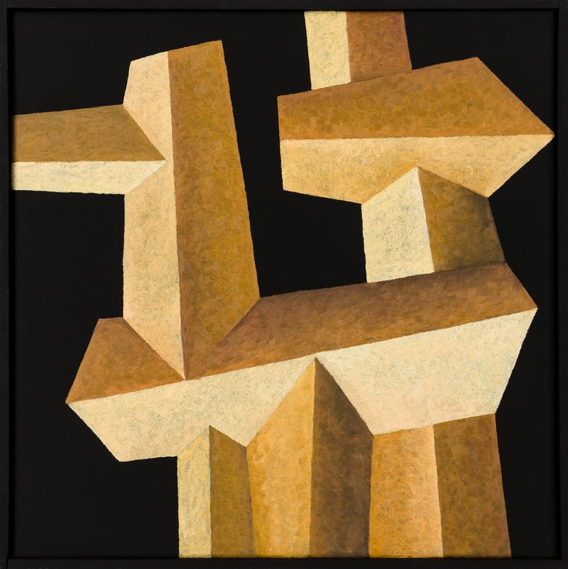 „Dachskulptur 2“ | 2018 | 50 x 50 cm | Öl, Dispersion auf Leinwand