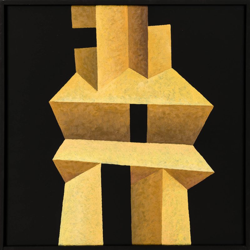 „Dachskulptur 6“ | 2018 | 50 x 50 cm | Öl, Dispersion auf Leinwand