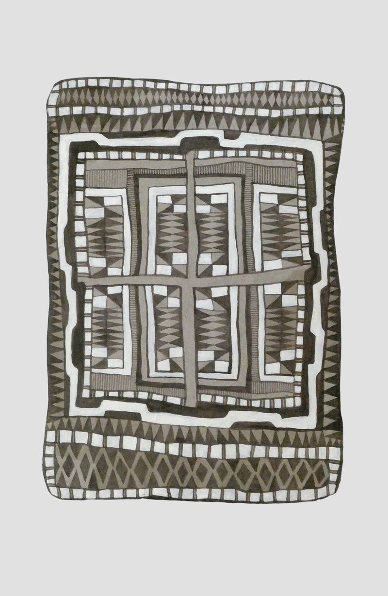 Afrikanisches 41 | 2021 | 42 x 30 cm | Bister, Sepia, Acryl, Packpapier, Karton