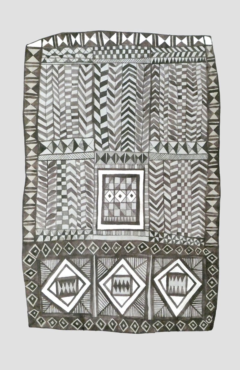 Afrikanisches 3 | 2021 | 67 x 45 cm | Bister, Sepia, Packpapier, Karton