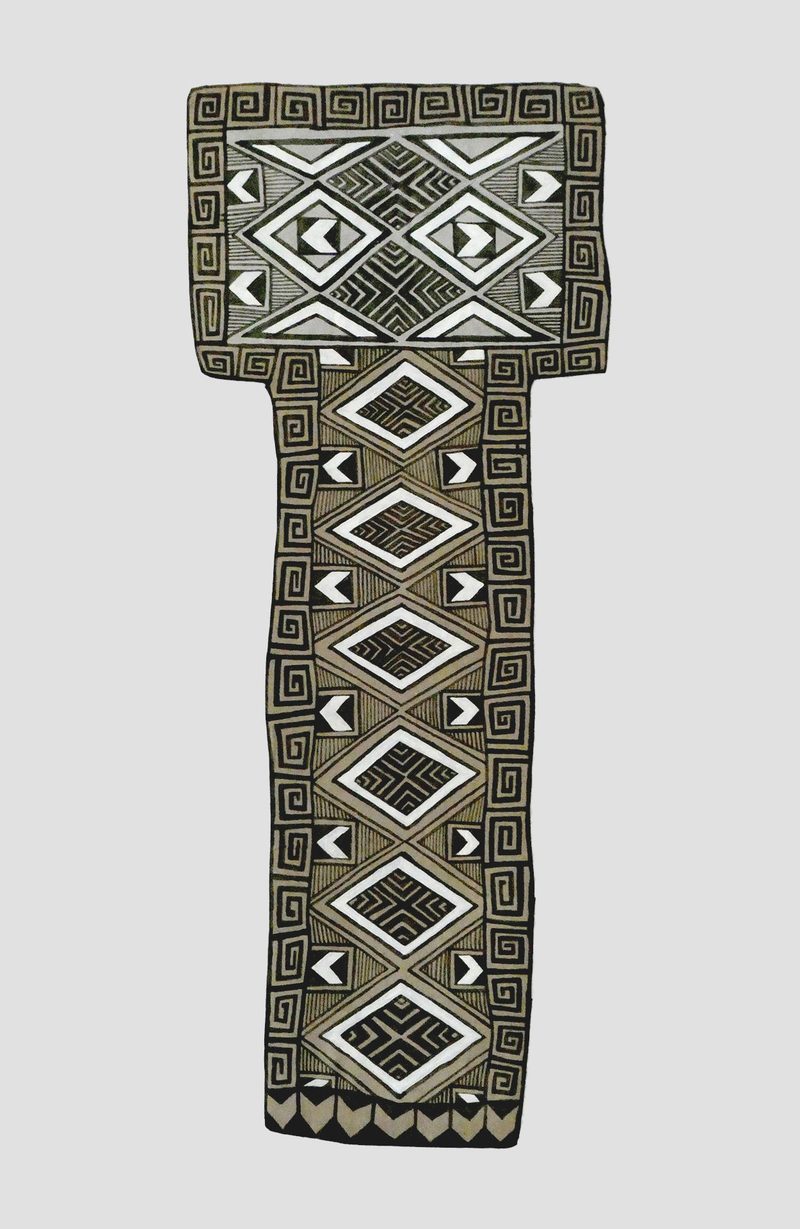 Afrikanisches 13 | 2021 | 62 x 30 cm | Bister, Sepia, Acryl, Packpapier, Karton