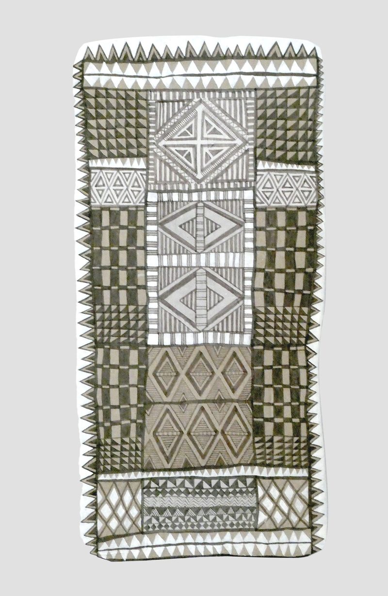 Afrikanisches 15 | 2021 | 62 x 30 cm | Bister, Sepia, Acryl, Packpapier, Karton	