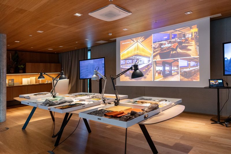 Ausstellung der verarbeiteten Materialien von GEPLAN DESIGN