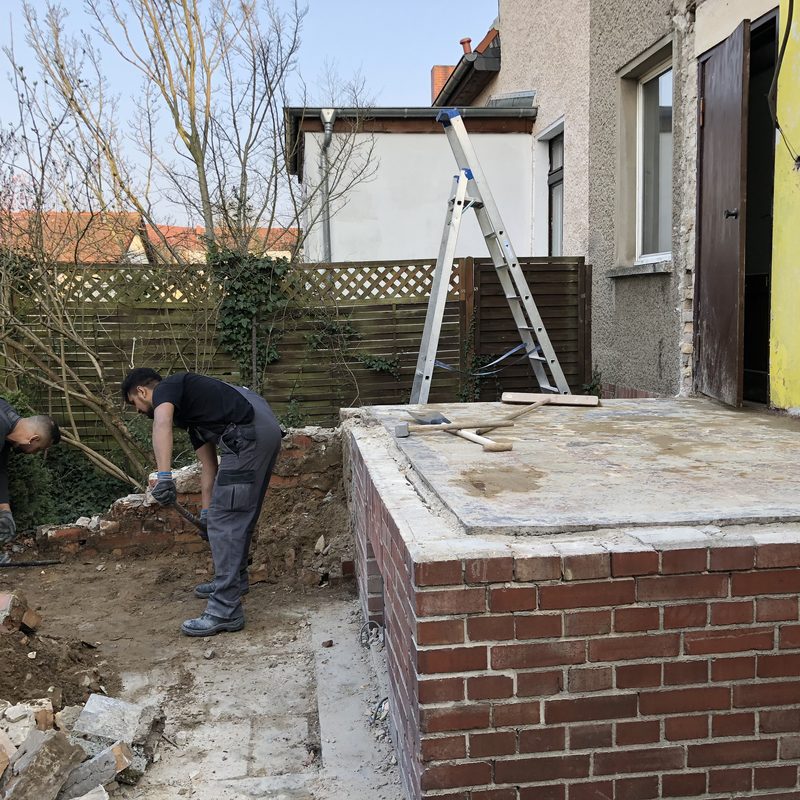 Teilabriss an Wohngebäude