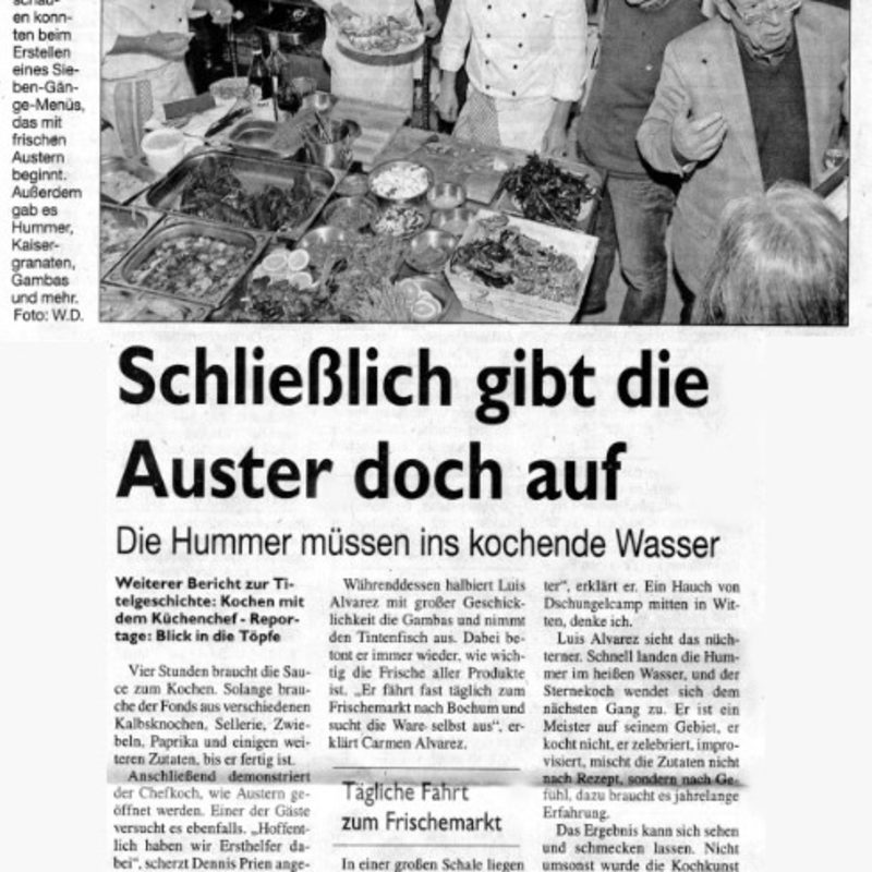 Schließlich gibt die Auster doch auf