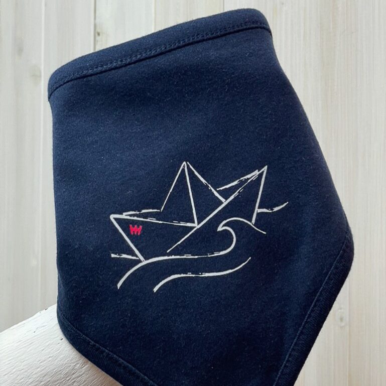 Baby-Halstuch mit Papierboot-Aufdruck