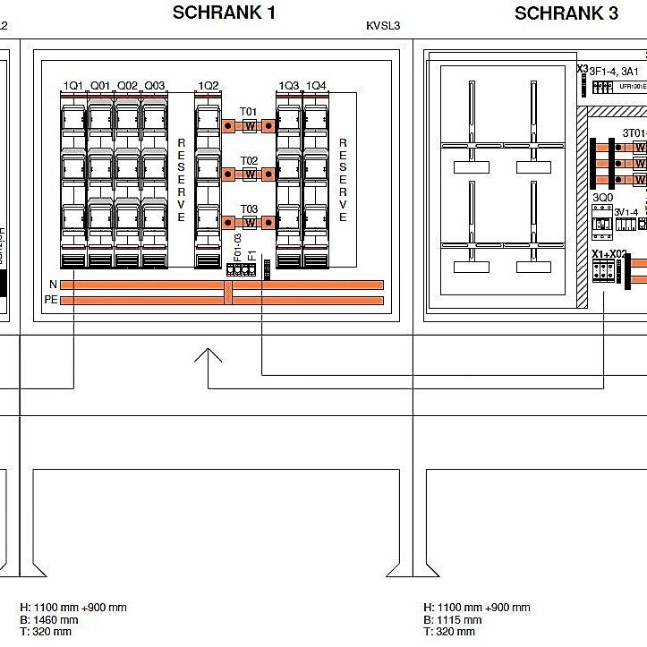 3) Außenschränke mit  Sockel.
Zahlreiche Referenzen auf Anfrage.
